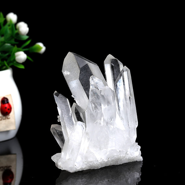 White Crystal Quartz Cluster - Bloom N Bliss Boutique